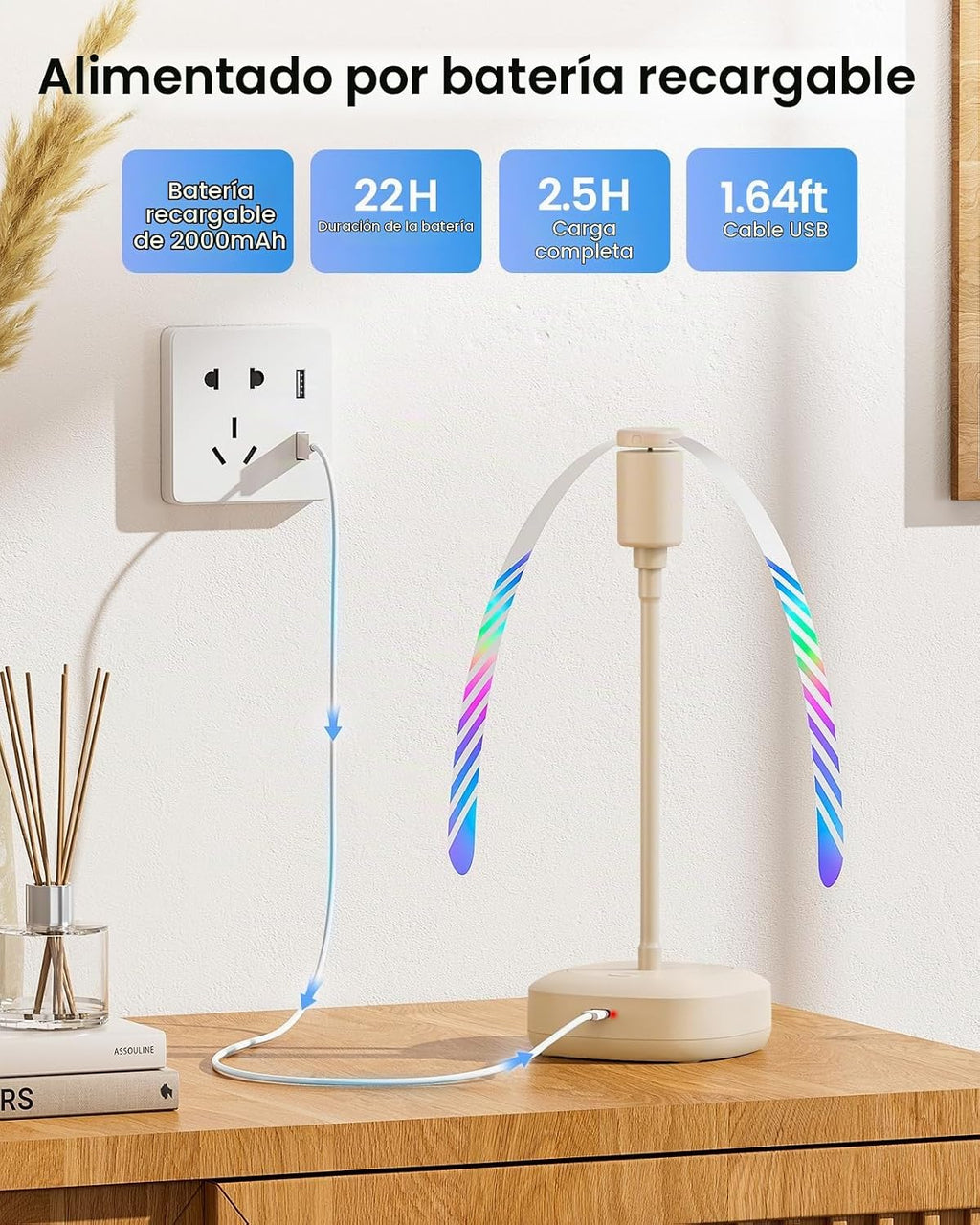 Edvision Fly Fans para mesas, ventilador de alimentos recargable de...