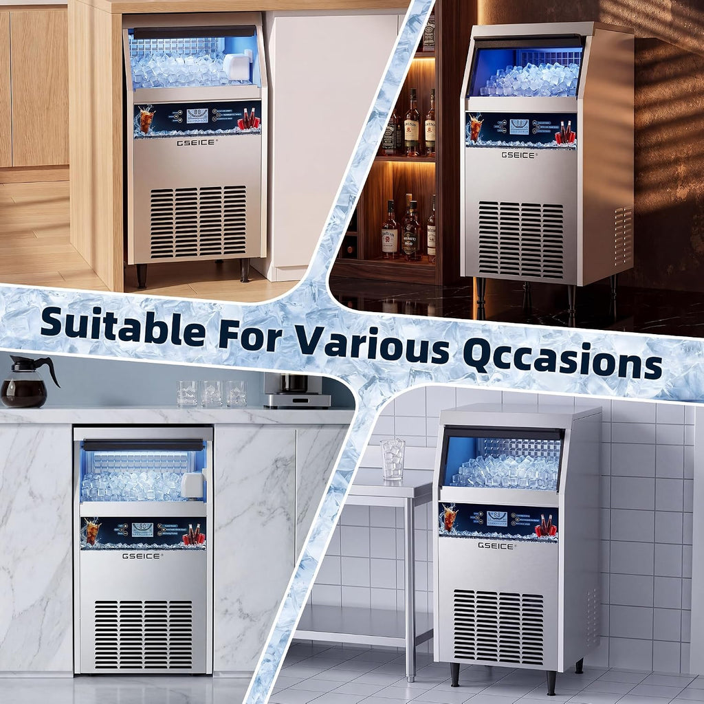 GSEICE Máquina comercial del fabricante de hielo 200lbs/24H con
