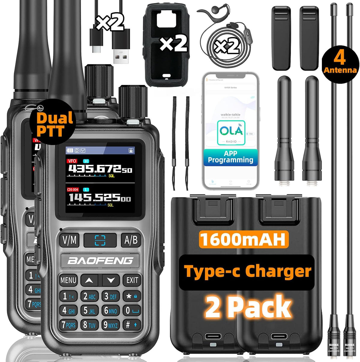 Baofeng Radio UV-5R Mini radioaficionado, radio de mano de largo alcance 2
