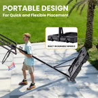 Anillo/Canasta Portátil de 32" para Baloncesto al Aire Libre, Altura Ajustable de 4.1–8.5 pies
