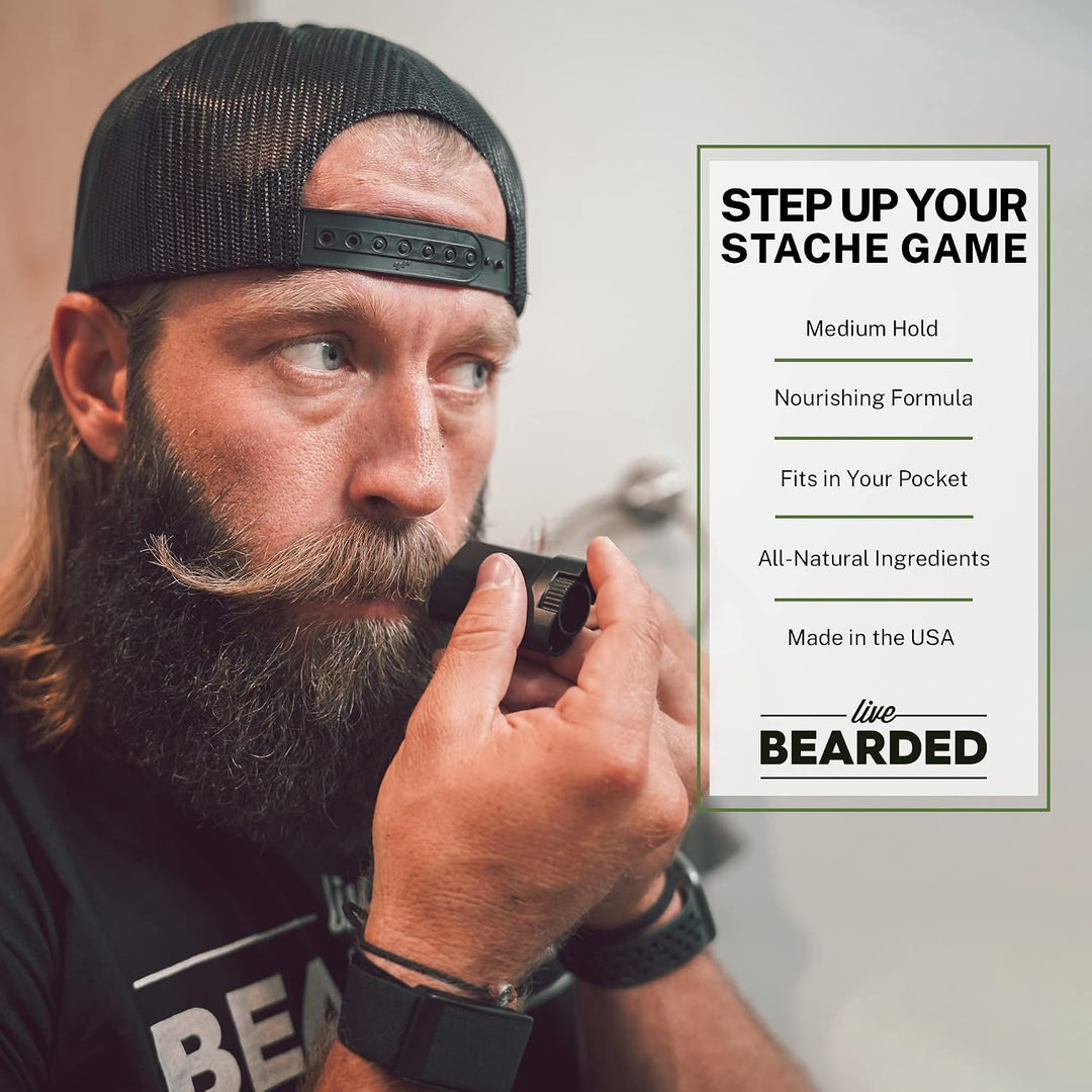 Live Bearded Barra de cera para bigote, 0.35 onzas, fabricada en lo...