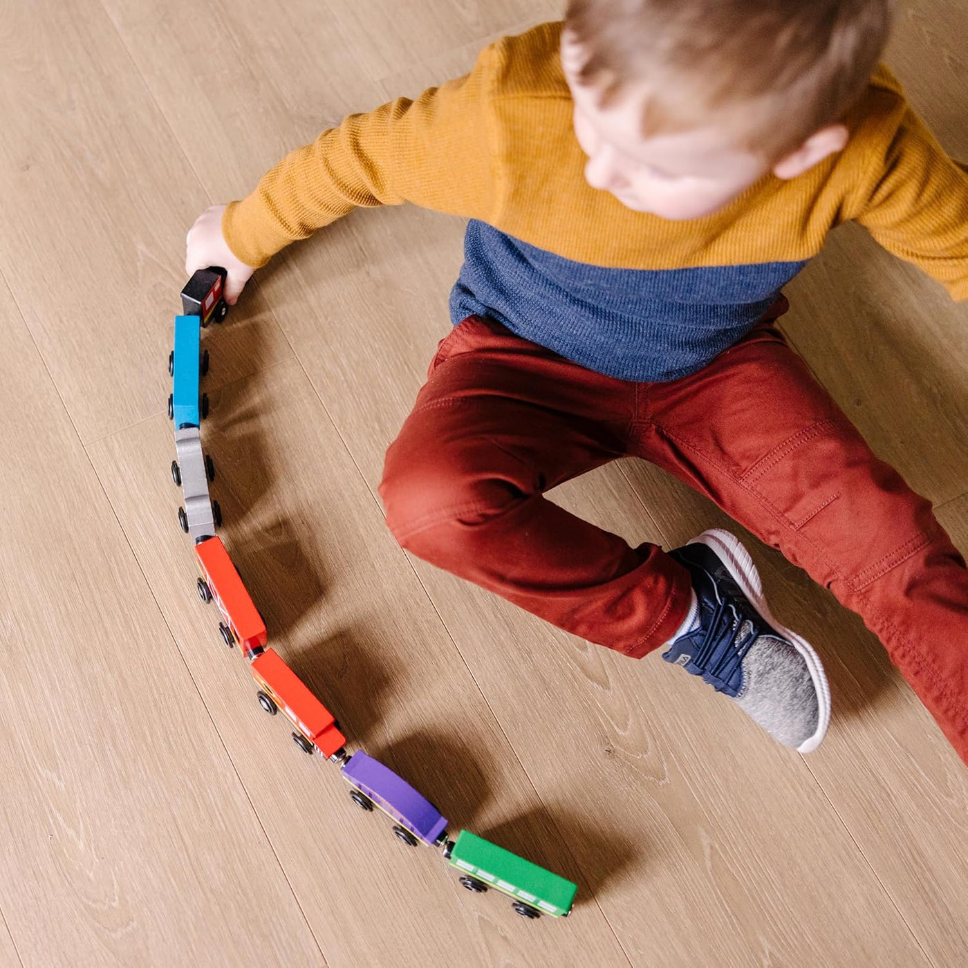 Melissa Doug Tren de madera vagones de tren