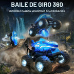 BEZGAR 1:20 Monster Truck Toys, 360 ° Stunt RC Cars con música y luz