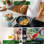 HOTEC Utensilios de cocina de silicona resistentes al calor de 446 °F, juego de utensilios de cocina, juego de espátula, sin BPA, utensilios de cocina, soporte para utensilios, apto para lavavajillas
