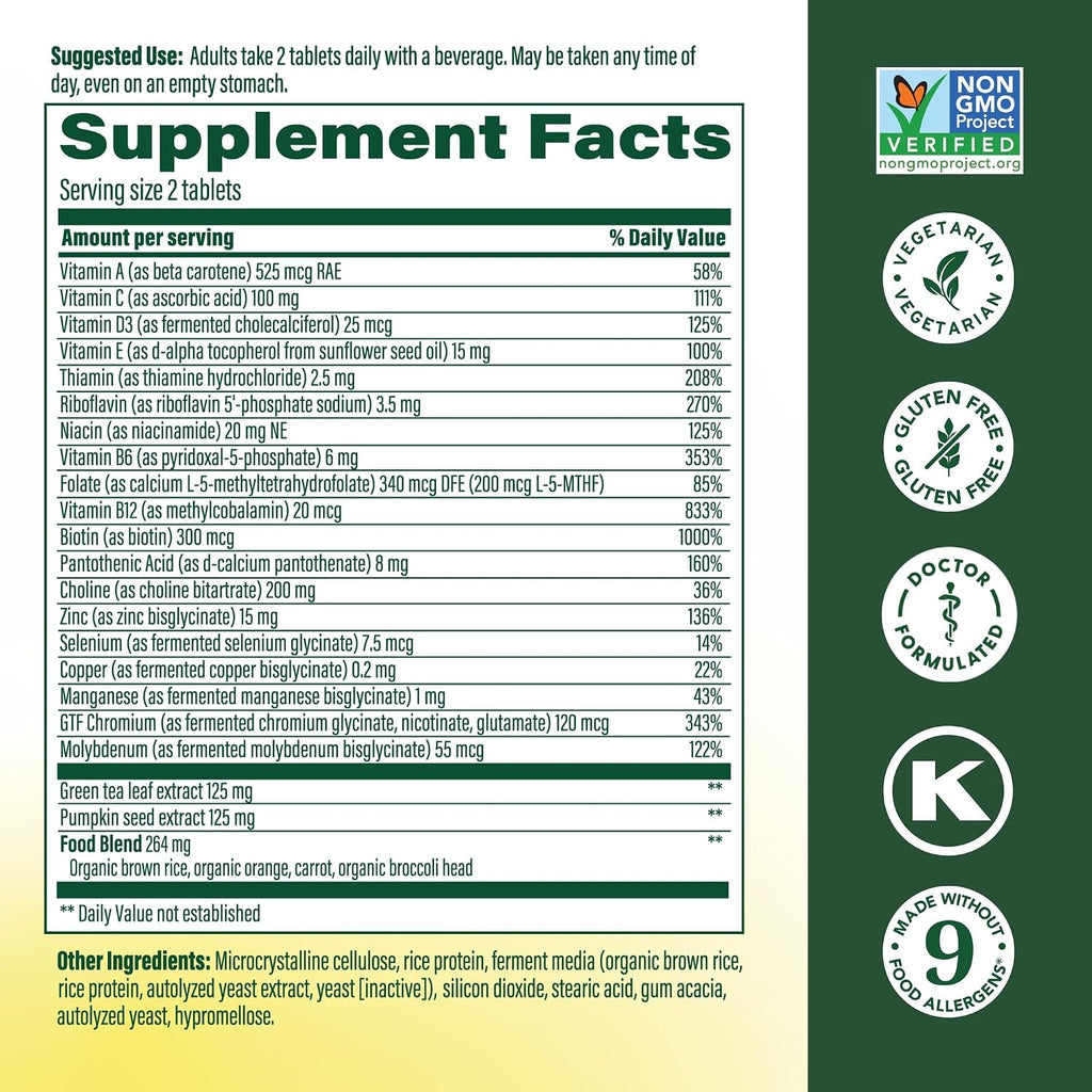 MegaFood Multivitamínico avanzado para hombres mayores de 55 años formulado, 120 unidades