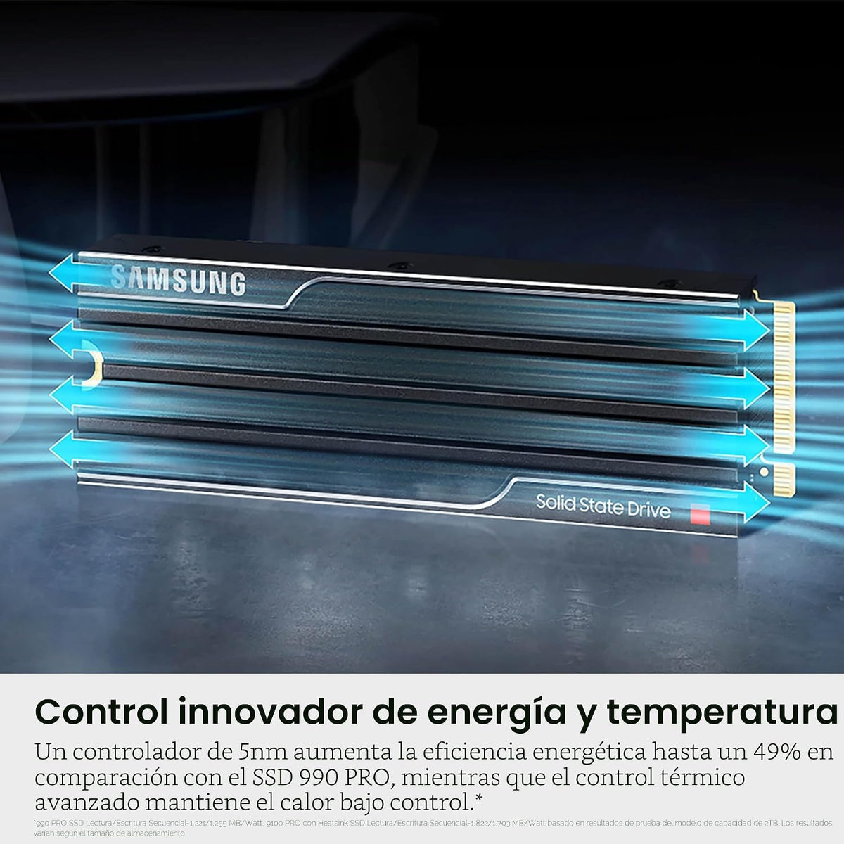 Samsung SSD 9100 PRO con disipador de calor de 2 TB, PCIe 5.0x4 M.2...