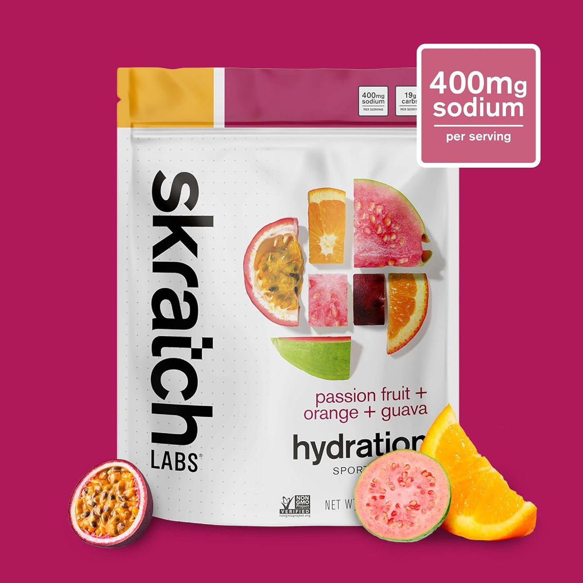 Skratch Labs Mezcla Hidratante, Maracuyá Naranja Guayaba, 20 Porciones
