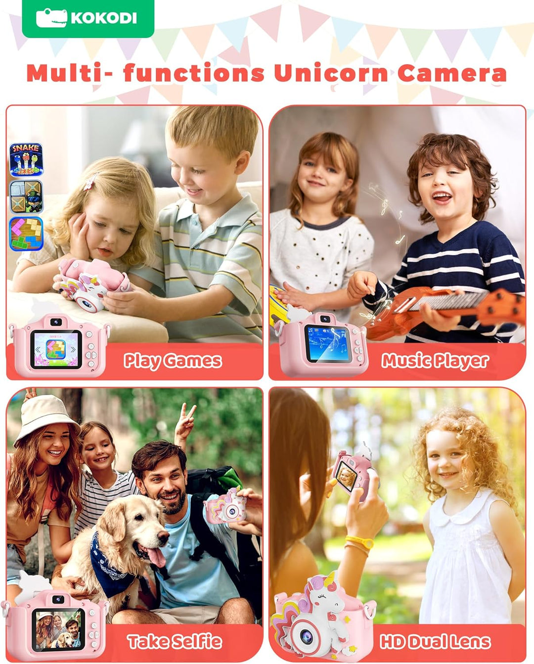 KOKODI Cámara de Juguete para Niños Cámara Digital para Niños, Rega...