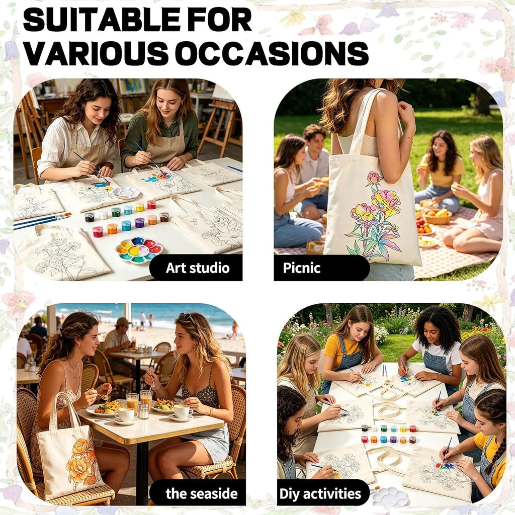 Kit de pintura y sorbo en casa para adultos, kits de noche de manualidades