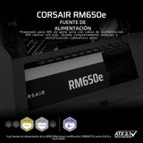 CORSAIR RM650e ATX 3.1 PCIe 5.1 Ready Fuente de alimentación comple...