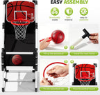 FluSing Juego de aro de baloncesto arcade, aro de baloncesto para niños