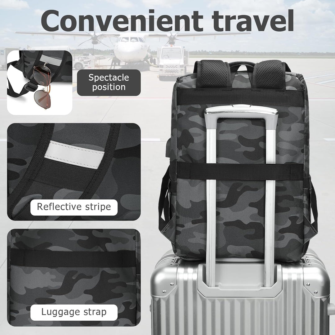 YALUNDISI Mochila vintage de viaje para laptop con puerto de carga...