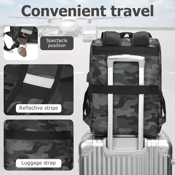 YALUNDISI Mochila vintage de viaje para laptop con puerto de carga...