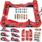 Gr8ware Juego de rampas de patineta de dedo, 6 en 1 más 11 placas de amortiguación, mini patineta para patineta de dedos, patinaje de figuras, patineta de diapasón, plataforma de obstáculos de media pipa para recuerdos de fiestas navideñas