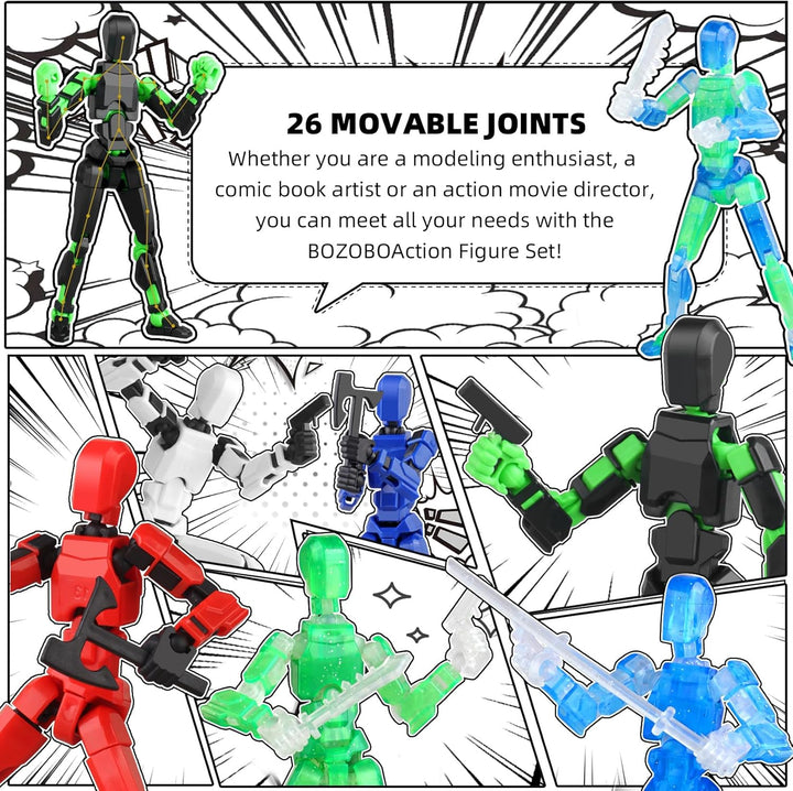 Juego luminoso de 13 figuras de acción, 6 figuras de acción de robo...