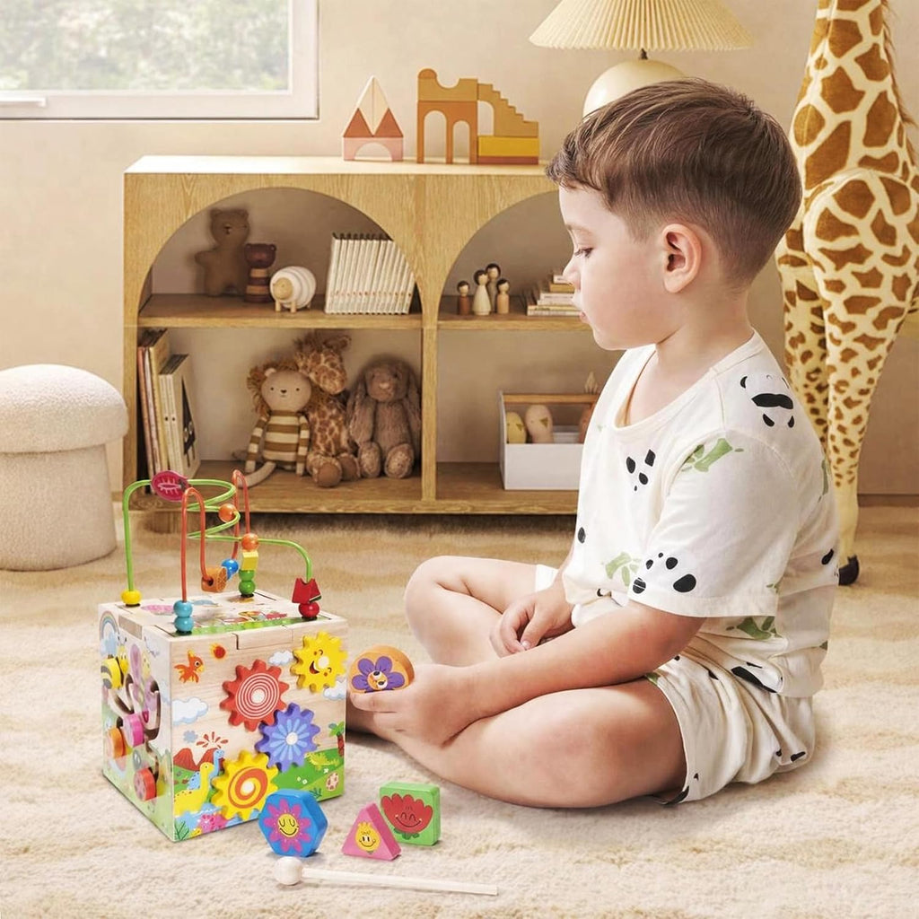 Cubo de actividades de madera Montessori Juguetes para el