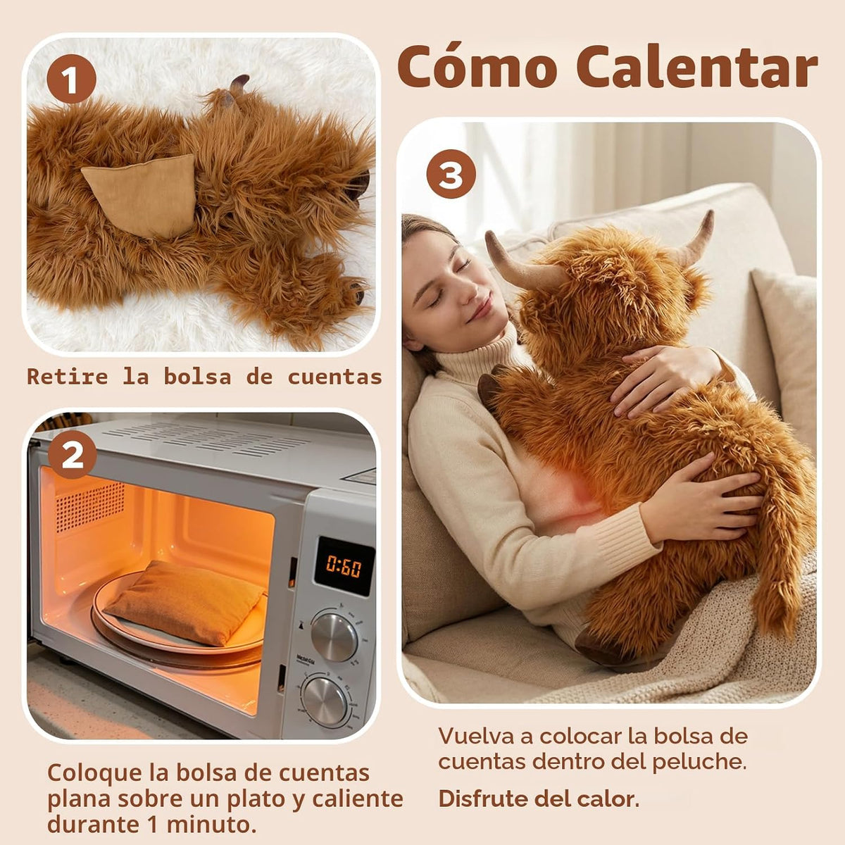 Animales de peluche con peso de vaca de las tierras altas de 25 pulgadas, A-Large Highland Cow -1