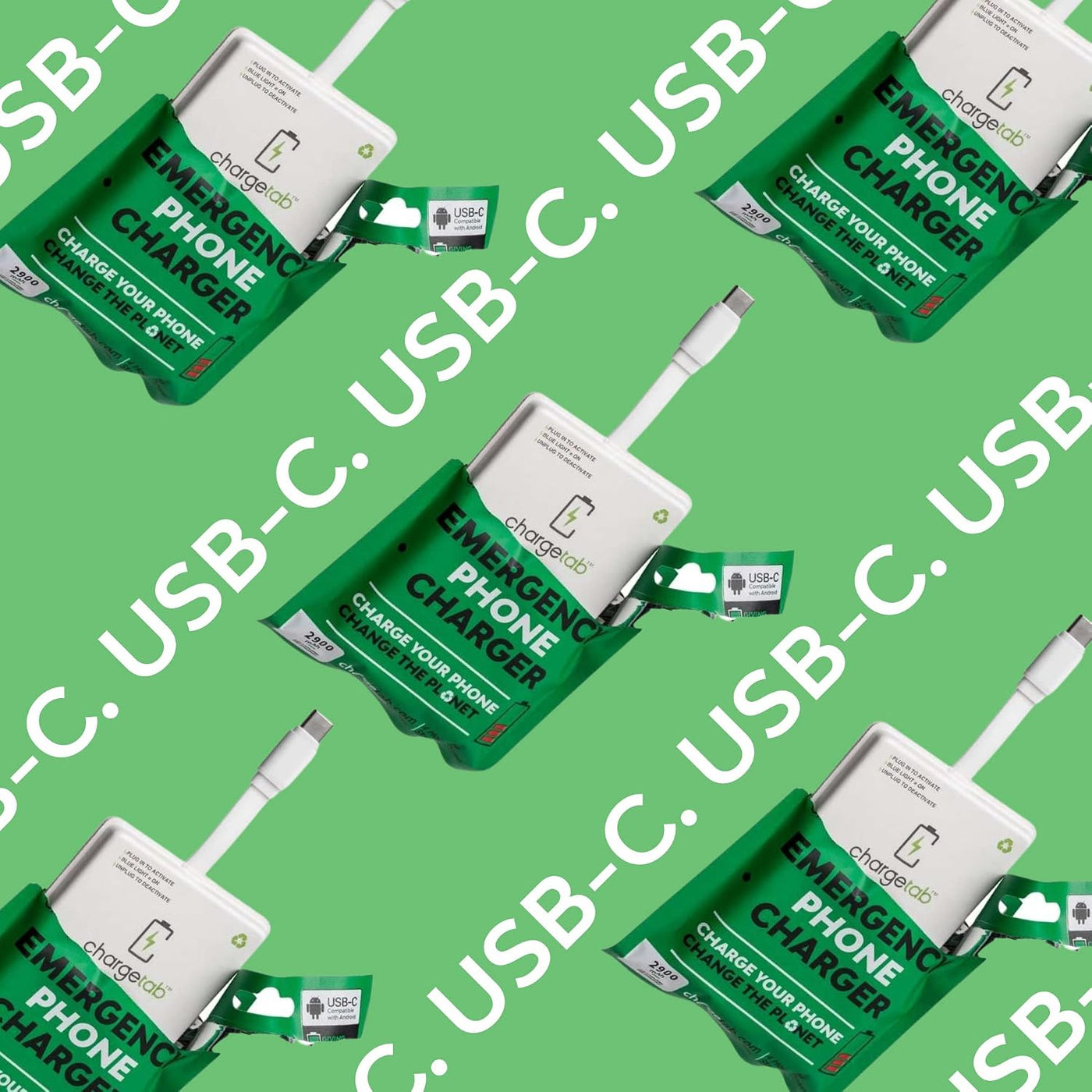 ChargeTab Cargador USB-C portátil de emergencia: precargado de 3000...
