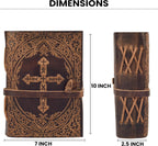 LEATHER VILLAGE Diario bíblico en relieve, marrón envejecido 7 x 5.