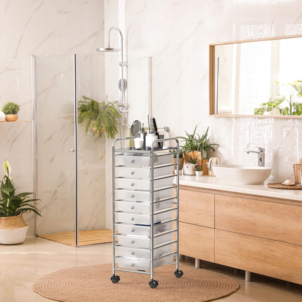 Lámpara Simple Houseware Organizador de carrito utilitario con ruedas de 10 cajones
