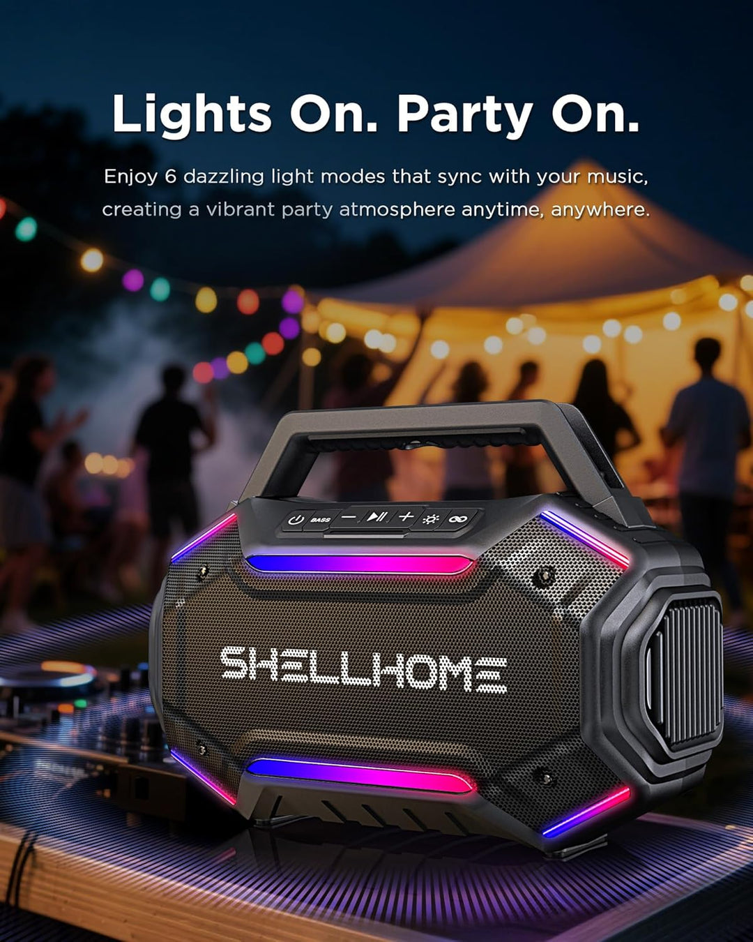 ShellHome Altavoces Bluetooth 6.0 para exterior, altavoz potente de...