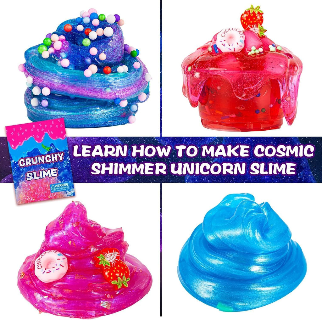 Kit de limo crujiente de unicornio para jardín de frutas, kit de limo brillante para pastel de pantalla de hielo, espuma, cubo de gelatina para recuerdos de fiesta, niños, niñas, cumpleaños, carnaval, tesoro, premios en el aula