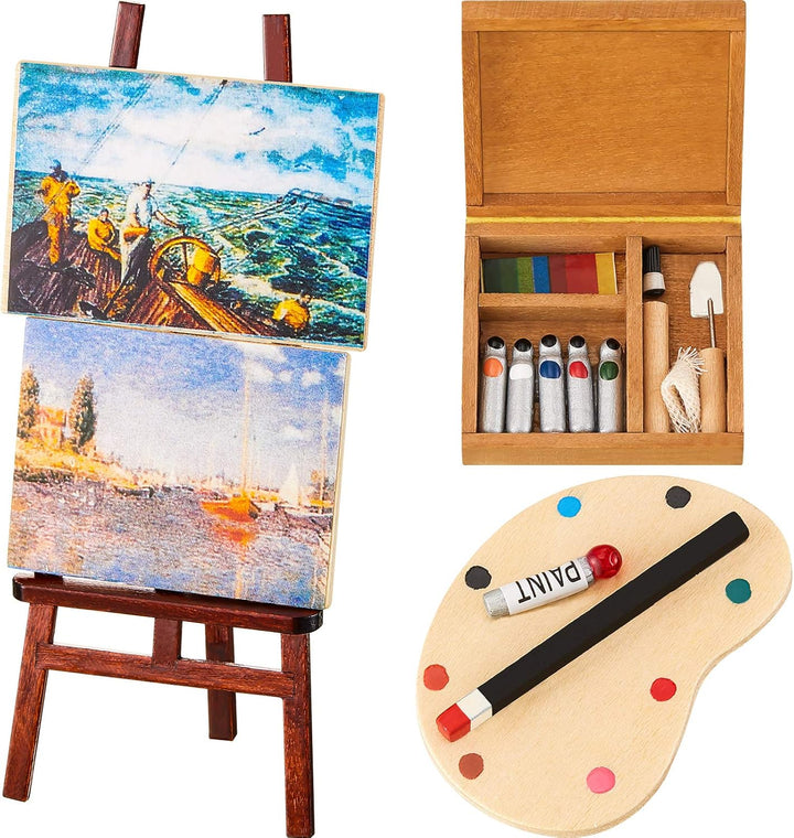 Skylety Juego de accesorios de pintura de casa de muñecas