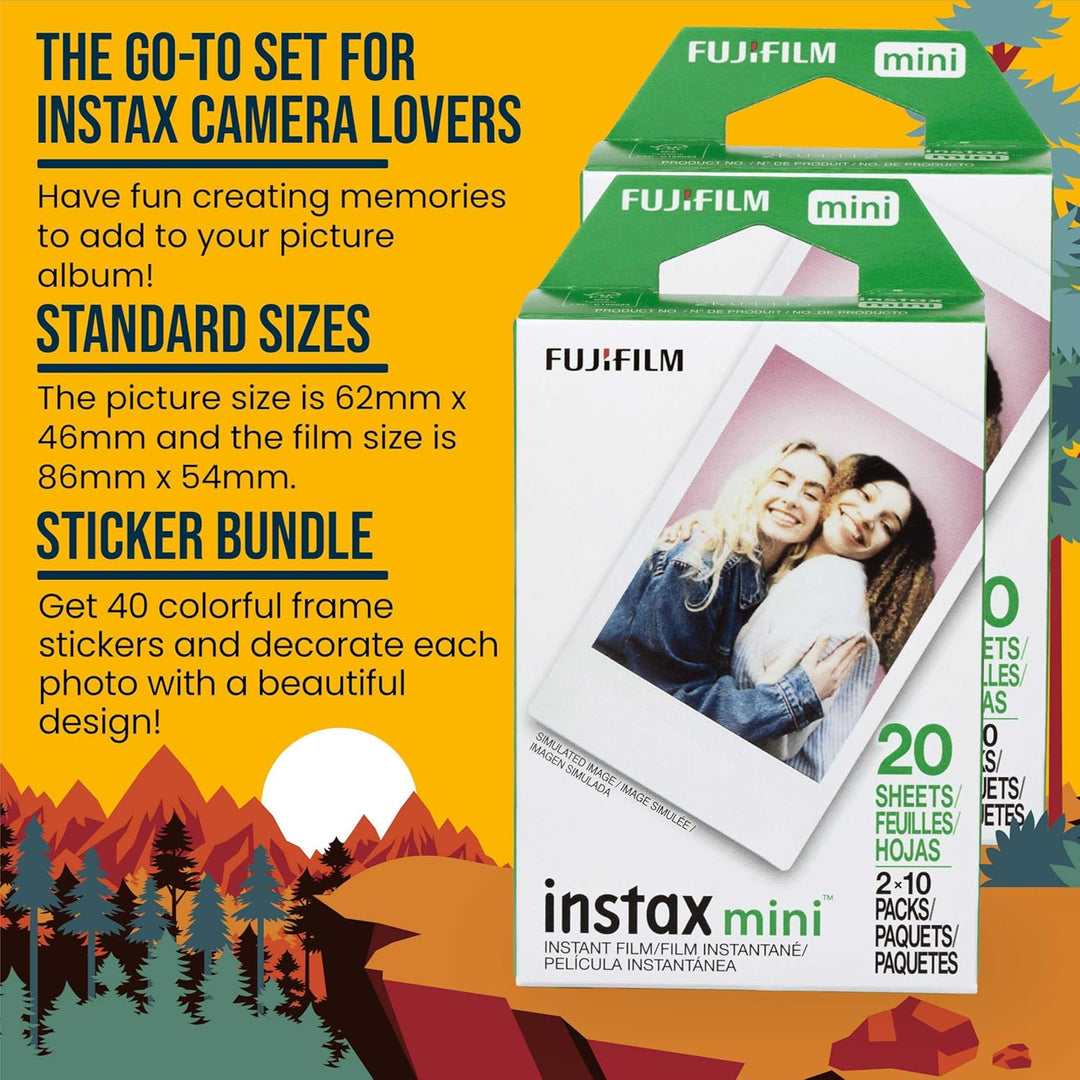 Fujifilm Película Instax Mini (40 hojas), dos paquetes individuales...