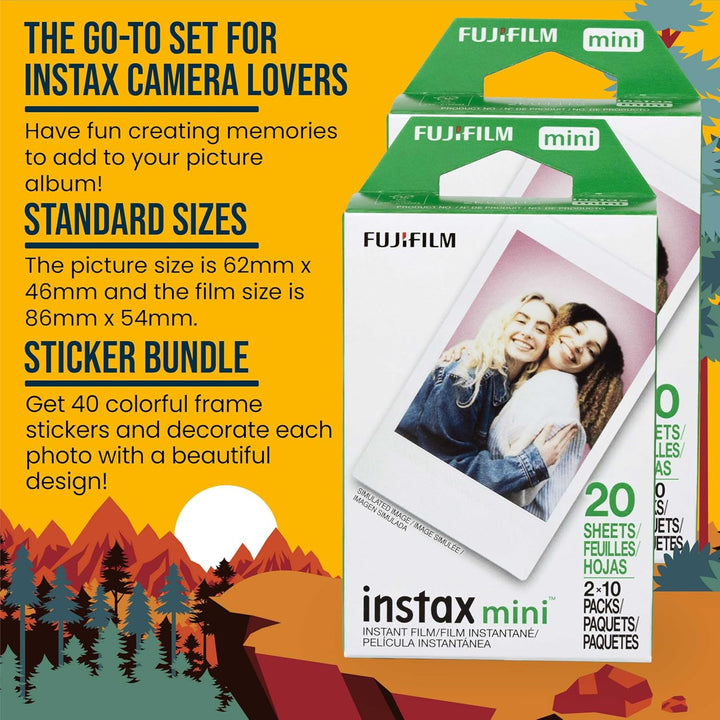 Fujifilm Película Instax Mini (40 hojas), dos paquetes individuales...