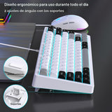Snpurdiri Combo de teclado y mouse con cable, teclado mecánico comp...