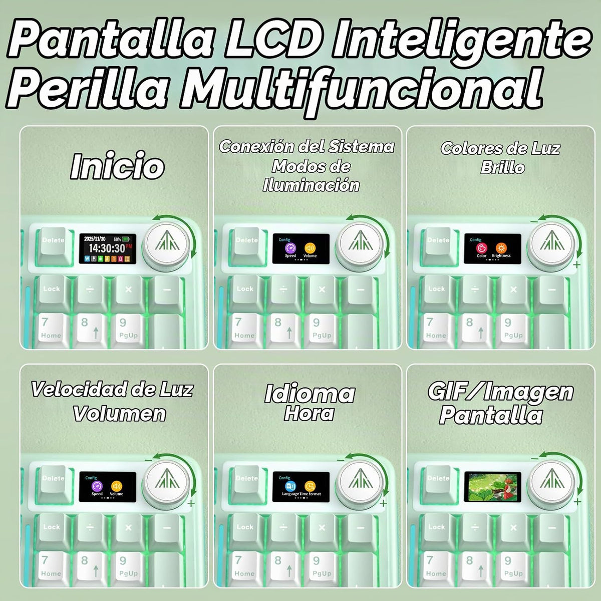 SOLAKAKA Teclado mecánico inalámbrico A99 Pro con BT5.0\/2.4GHz\/US...
