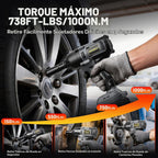 Llave de impacto inalámbrica de 1/2", pistola de impacto de 738