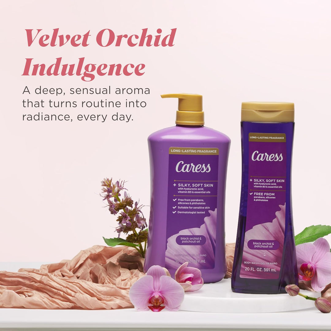Caress Gel de baño con bomba de aceite de orquídea negra y pachulí,...