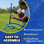 Stomp Rocket Jr Multi-Color Rocket Launcher para Kids, 8 Rockets