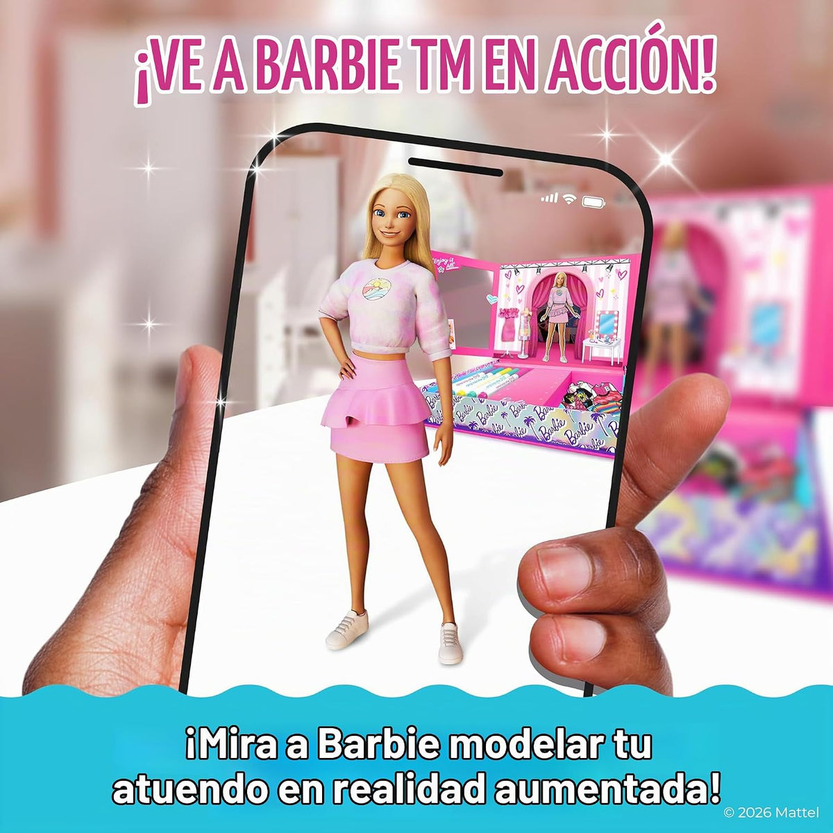 Barbie Magic Style Studio- Kit de moda de muñecas de vestir magnéticas AR
