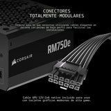 CORSAIR RM750e ATX 3.1 PCIe 5.1 Ready Fuente de alimentación comple...