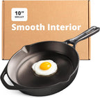 Greater Goods Sartén de hierro fundido de 10 pulgadas, superficie lisa