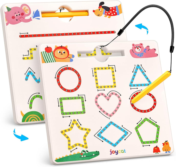 JoyCat Juego de tableros magnéticos de letras y números para trazar...