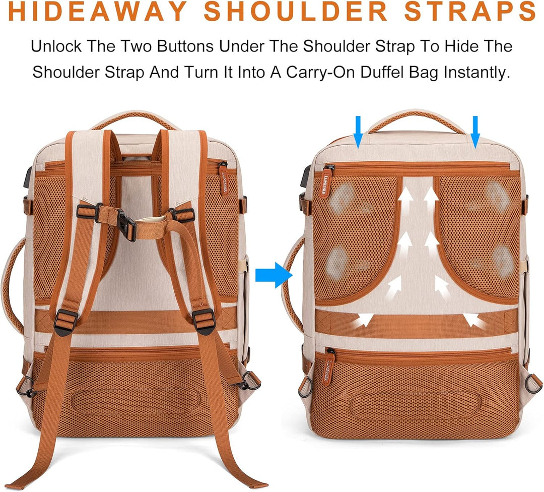 Lumesner - Mochilas de viaje para llevar, extragrandes de 40L, apro...