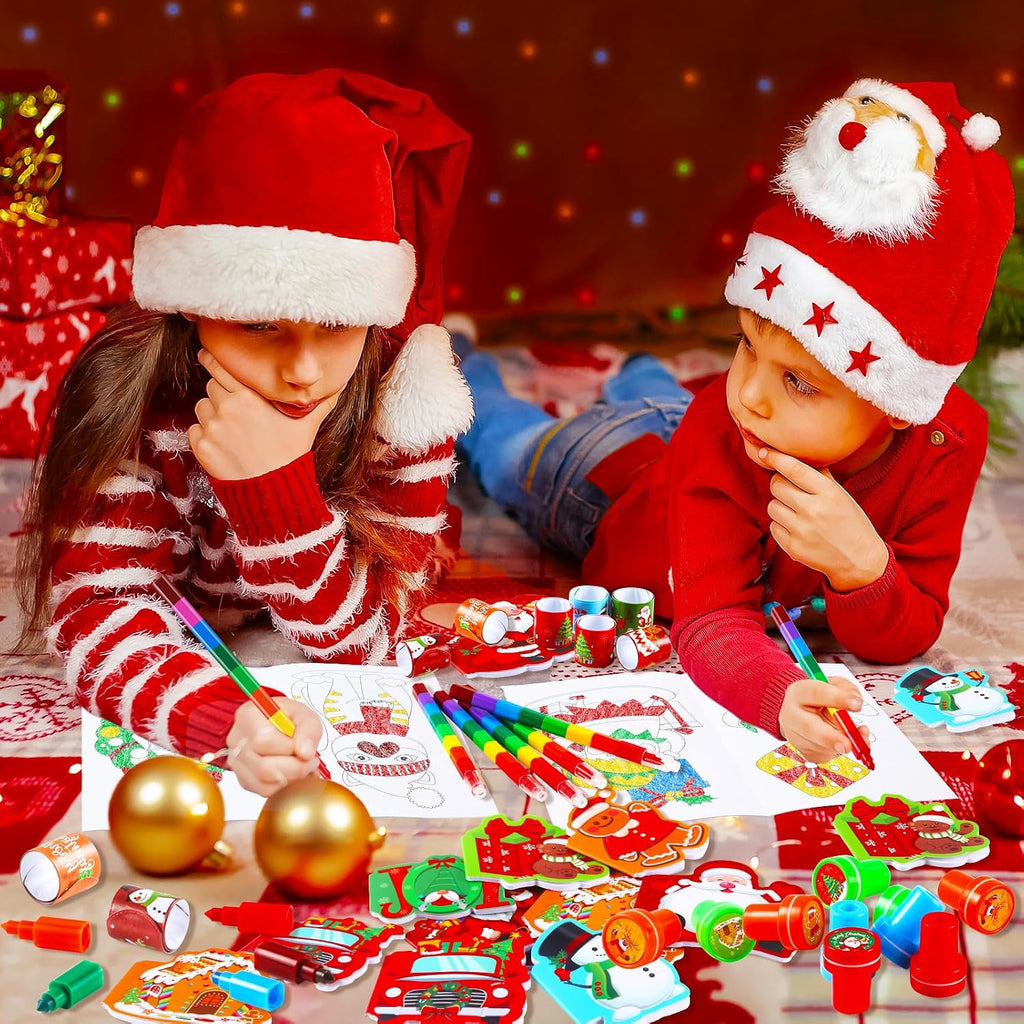 BenLouis Recuerdos de fiesta de Navidad para niños, regalos de Navidad, para el aula, premio, relleno de medias, libros para colorear a granel para estudiantes, niños, manualidades, vacaciones