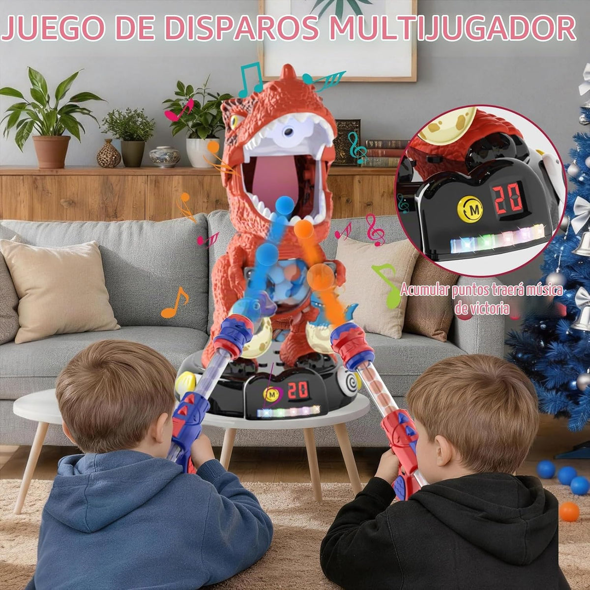 Juguetes de dinosaurio para niños de 3-5 5-7, T Rex Chomp Shot Dinosaur Blaster interesante juego de disparo de objetivos, regalo para niños de 4 a 8 años, regalos de Navidad y cumpleaños para