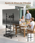 Lámpara Soporte de TV rodante resistente para televisores de 37 a 75 ″ de