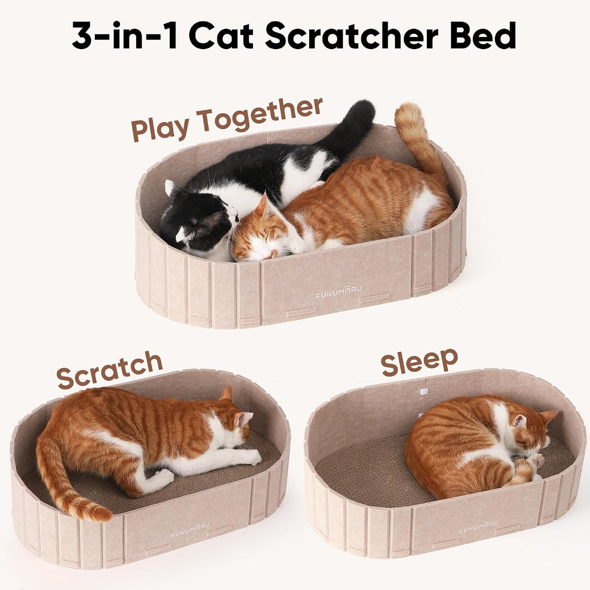 FUKUMARU Rascador para gatos, sofá de 24 pulgadas con forma de gato que
