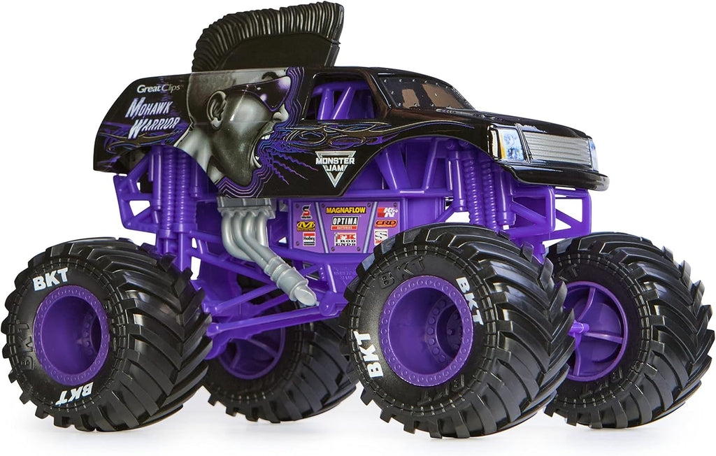 Monster Jam, Camión monstruo oficial Mohawk Warrior, vehículo fundido a presión de coleccionista, escala 1:24, juguetes para niños a partir de 3 años