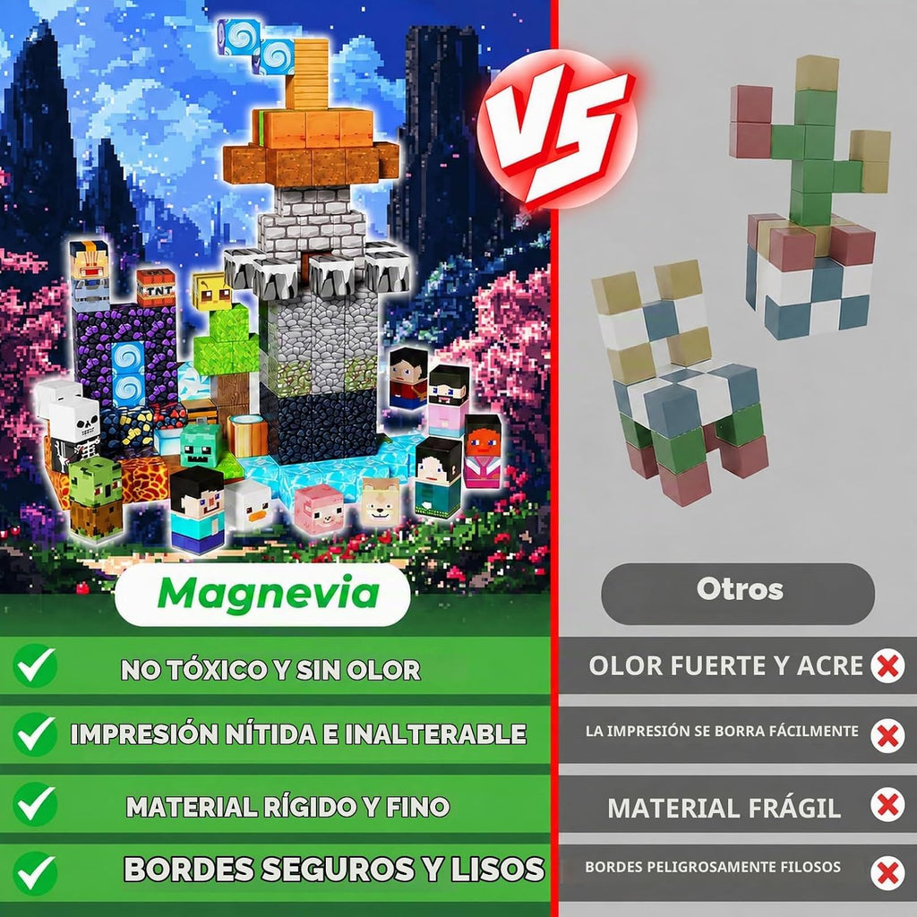 Bloques magnéticos – 150 bloques de construcción magnéticos para aventureros, juguetes magnéticos para niños de 3 años en adelante, juego de construcción de juguetes para niños, construcción magnética