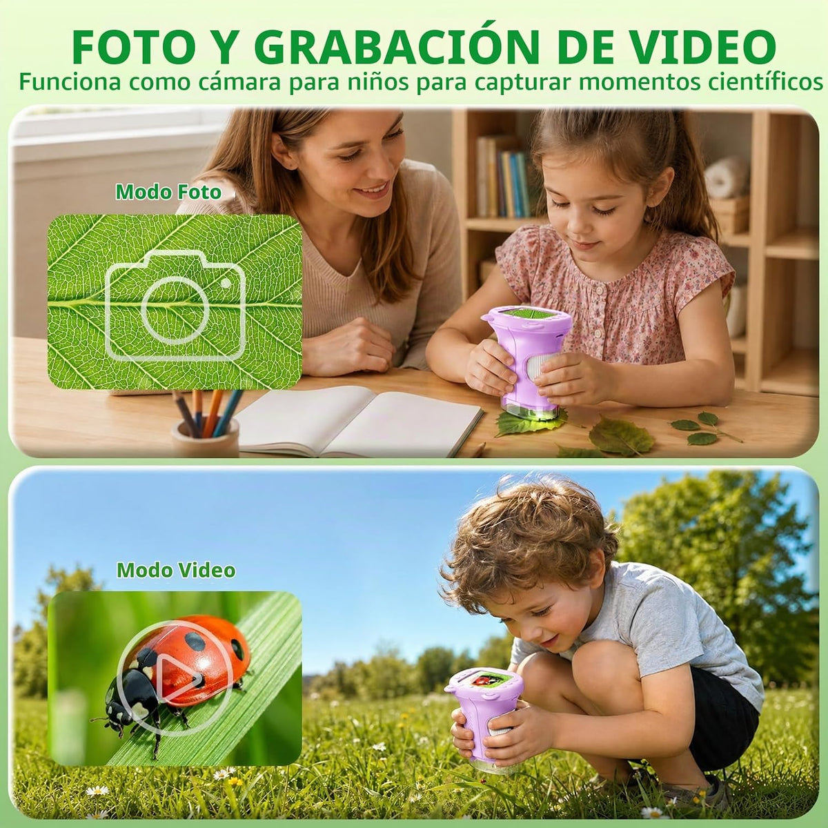 1000X Handheld Digital Microscope para Kids Explorer STEM Toys & Gifts