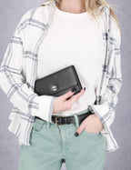 Timberland - Cartera de piel con solapa RFID para mujer, organizadora