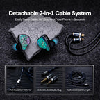 Linsoul THIEAUDIO HYPE 4 MKII 2DD + 4BA Hibrid Monitores Intrauditivos, Auriculares IEM con Cable de Alta Fidelidad, Sintonización Neutra y de Estudio, Audífonos de Juego de Aluminio CNC con Cable