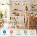 6-en-1 Centro de Actividades para Bebé Mesa de Actividades Estacionaria Luz Blanco