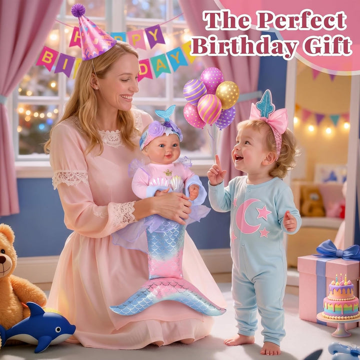 BABESIDE Muñeca de sirena para niñas de más de 3 años, muñecas de b...